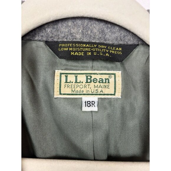 LL Bean Wool Blazer Suit Jacket Gray Woman's Size 18R - Picture 3 of 14